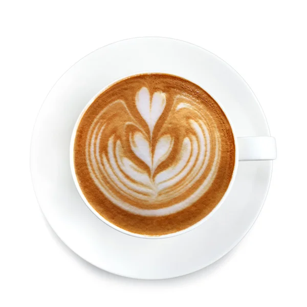 Top vista café arte latte — Fotografia de Stock
