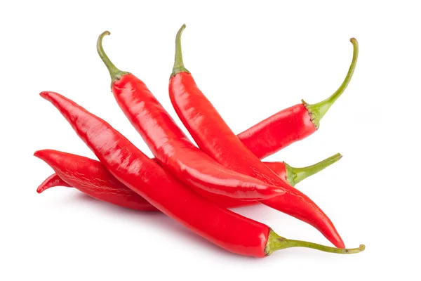 Red chili or chilli cayenne pepper isolated on white background — Stock Photo, Image