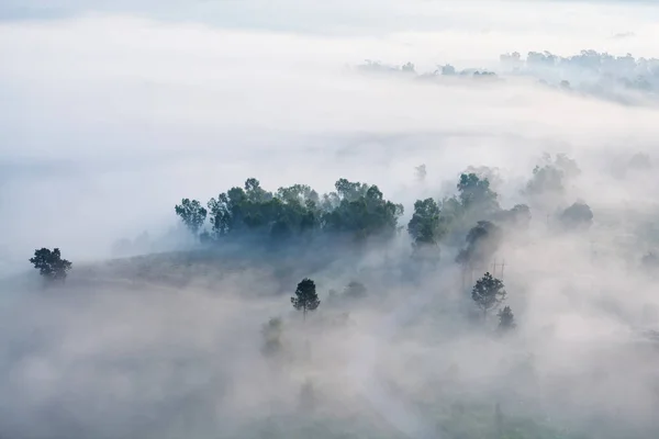 Nebel im Morgensonnenaufgang am khao takhian ngo Aussichtspunkt am khao-kho — Stockfoto