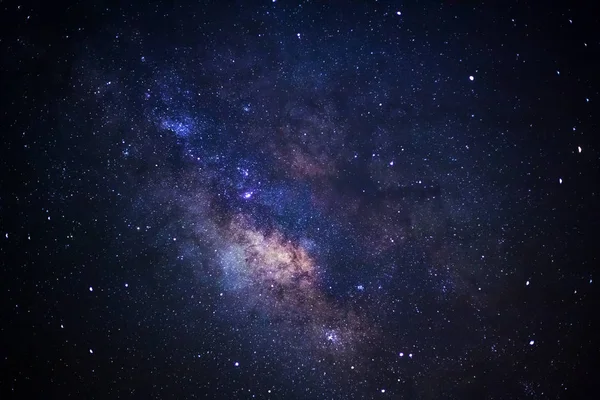 Close-up of Milky way galaxy with stars and space dust in the universe, Long exposure photograph, with grain.