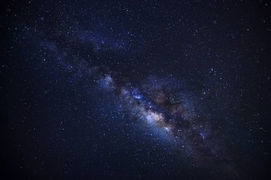 Samanyolu galaksisi, uzun pozlu fotoğraf, tahıllı.