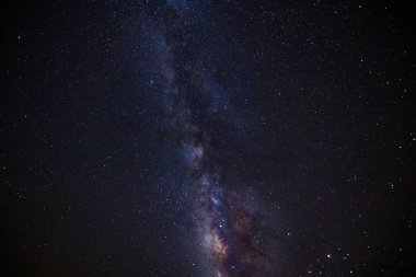 Samanyolu yıldız ve boşluk toz evrende, uzun