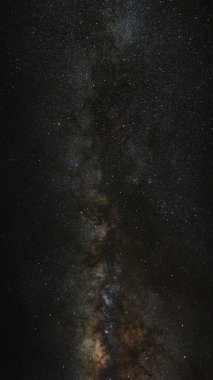 Panorama Samanyolu Gökadası, uzun pozlama fotoğraf, tahıl ile