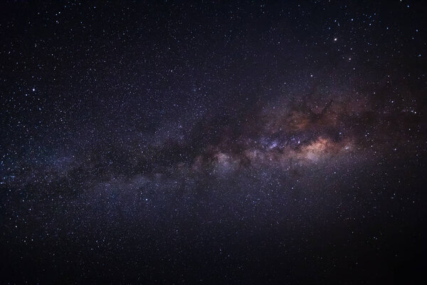 Milky Way Galaxy, Long exposure photo, with grain
