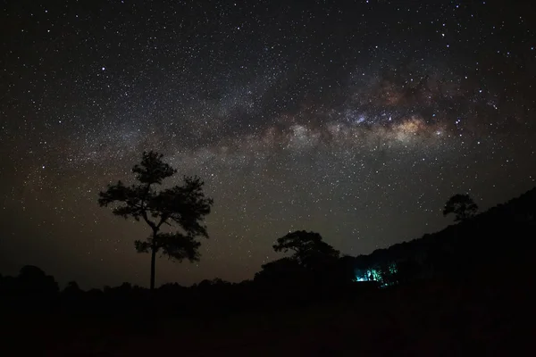 Milky Way Galaxy, Long exposure photo, with grain — стоковое фото