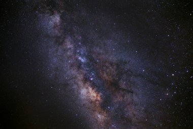 Samanyolu, uzun pozlama fotoğraf, tahıl ile yakın çekim