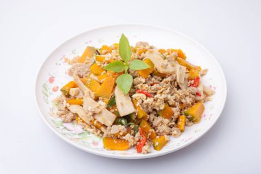 Yumurta, kızarmış kabak karıştırın Tayland gıda