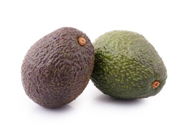 beyaz arkaplanda avokado