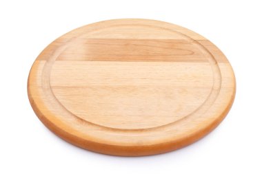 boş yuvarlak kesme tahtası üzerinde beyaz adam