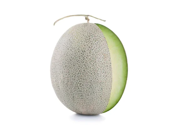 Owoce zielone melon na białym tle na białym tle — Zdjęcie stockowe