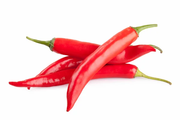 Red chili or chilli cayenne pepper isolated on white background — Stock Photo, Image