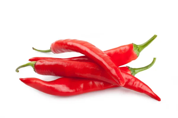 Red chili or chilli cayenne pepper isolated on white background — Stock Photo, Image