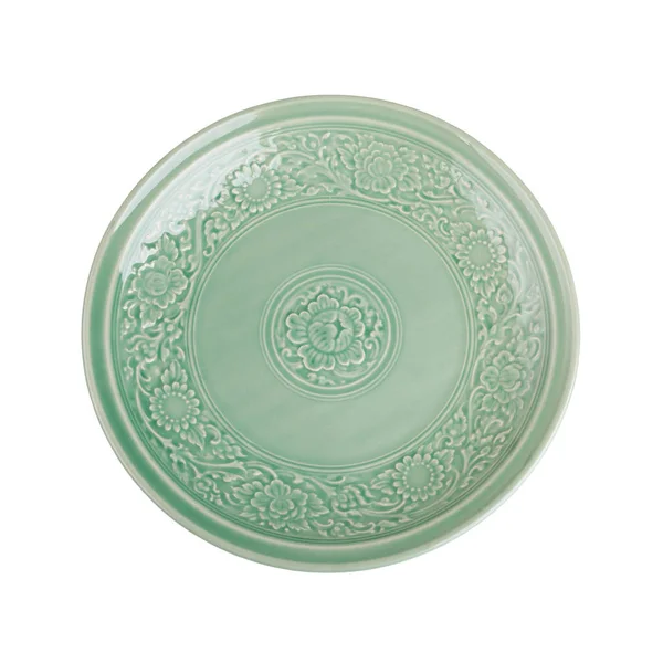 Empty caramic celadon dish — Stock Photo, Image