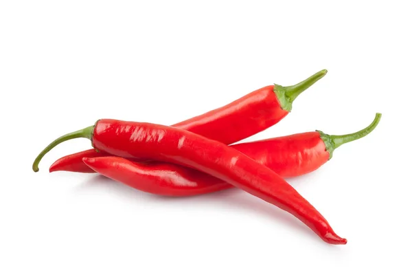 Red chili or chilli cayenne pepper isolated on white background — Stock Photo, Image