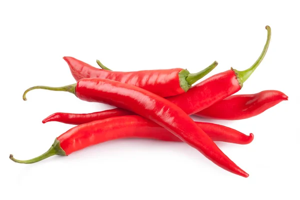 Red chili or chilli cayenne pepper isolated on white background — Stock Photo, Image