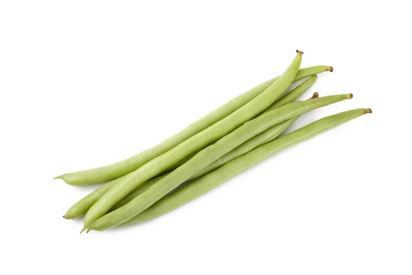 緑豆または文字列の豆を白い背景に分離 — ストック写真