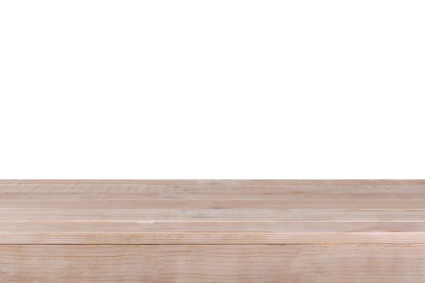 Tabel kayu atas pada latar belakang putih — Stok Foto