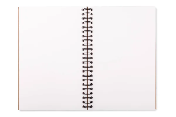 Bloco de notas vazio em branco no fundo branco — Fotografia de Stock