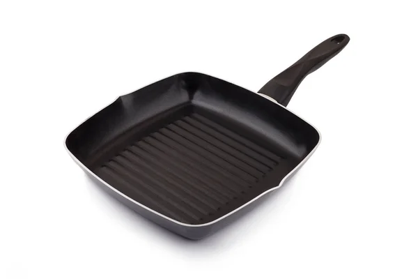 Empty grill iron pan isolated on white background — Stock Photo, Image