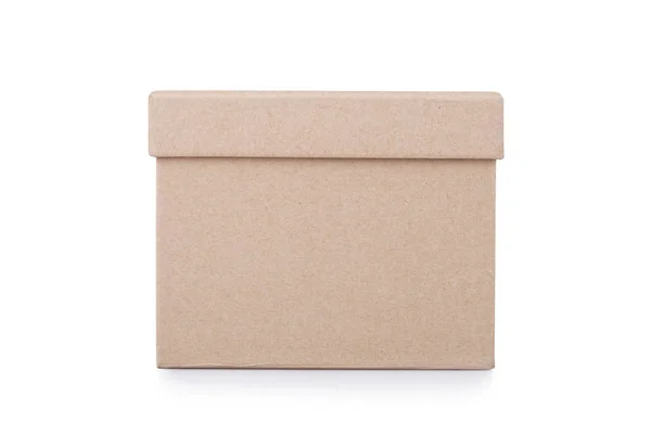 Caixa de papelão isolado em um fundo branco — Fotografia de Stock