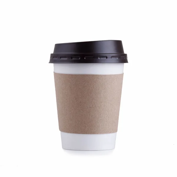 Take-out coffee with cup holder isolated on a white background — Stock Photo, Image