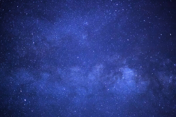 Milky Way Galaxy, Long exposure photograph, with grain