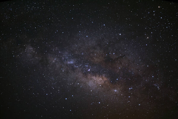 milky way galaxy. Long exposure photograph.With grain