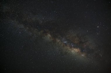 Samanyolu galaksisi, uzun pozlu fotoğraf, tahıllı.