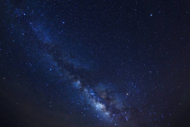 Samanyolu. Uzun pozlama fotoğraf. Tahıl ile