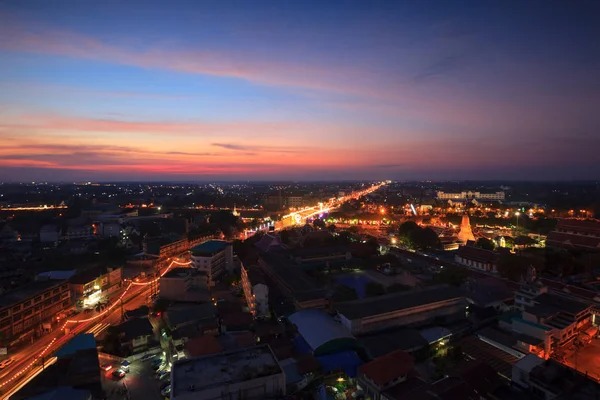 Sunset at city of Phitsanulok, Thailand — Stock Photo, Image