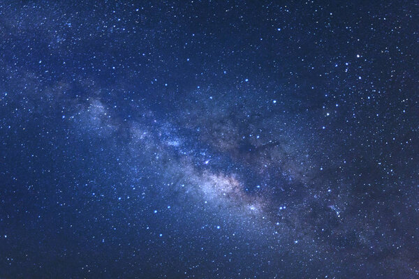 Close up Milky Way, Long exposure photograph.with grain