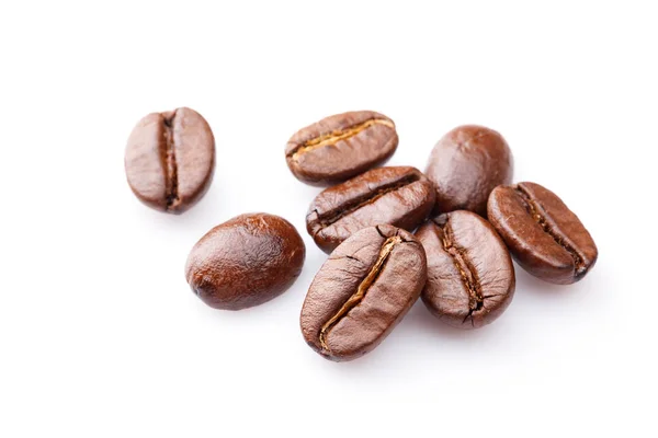 Roasted coffee beans on white — Stock Photo, Image