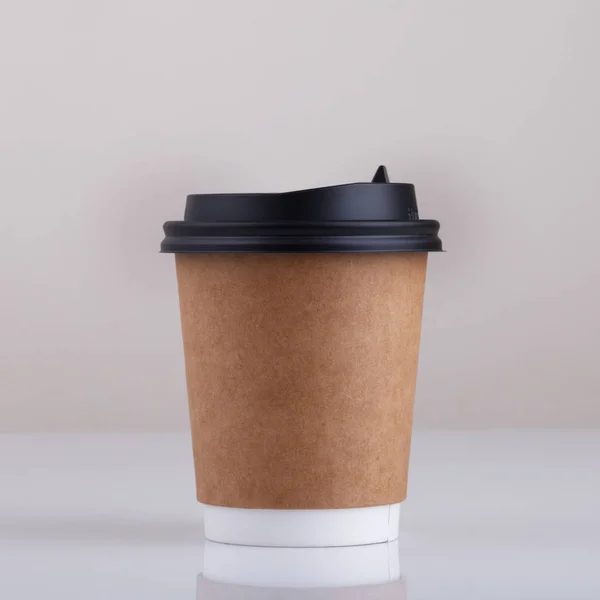 Take-out coffee with cup holder on white background — Stok Foto