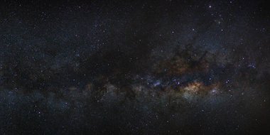 Panorama Milky way galaxy with stars and space dust in the unive clipart