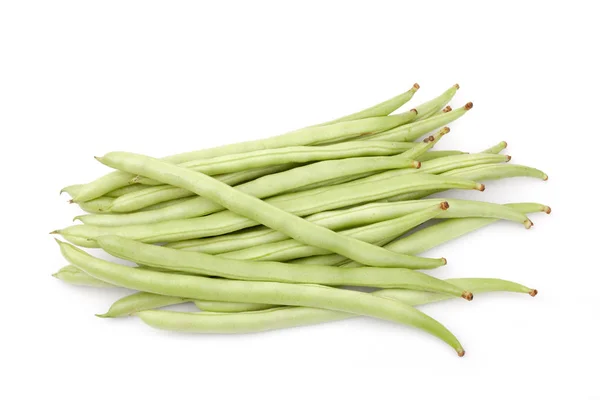 緑豆または文字列の豆を白い背景に分離 — ストック写真