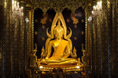 Buda heykeli Wat Phra Sri Rattana Mahathat Tapınağı, Amphoe Mueang Phitsanulok, Phitsanulok, Tayland