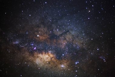 The center of the milky way galaxy,Long exposure photograph clipart