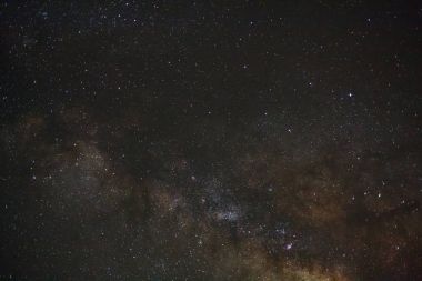 Kainatta yıldızlar ve uzay tozuyla Samanyolu Galaksisi