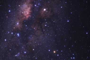 Samanyolu yıldız ve boşluk toz evrende, uzun