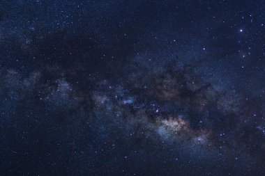 Yıldızlı gece gökyüzü, yıldızlar ve uzay tozu ile Samanyolu 