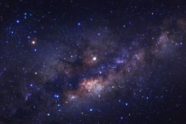 Samanyolu yıldız ve boşluk toz evrende, uzun