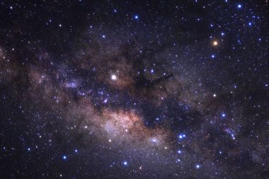 Samanyolu yıldız ve boşluk toz evrende, uzun