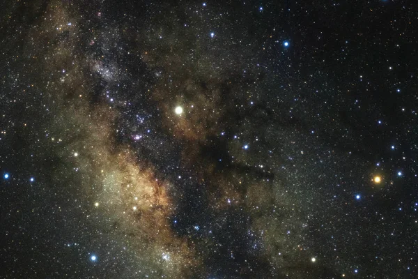 Melkweg met sterren en ruimte stof in het heelal, lang Stockfoto