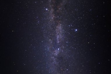 Yıldızlı gece gökyüzü, yıldızlar ve uzay tozu ile Samanyolu 