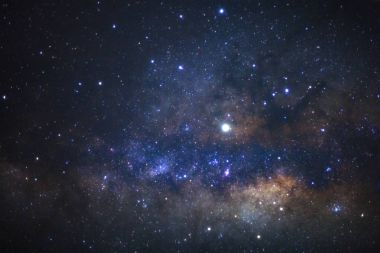 Close up milky way galaxy with stars and space dust in the unive clipart