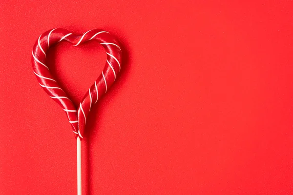 红心型棒棒糖。 红心 爱情的概念. — 图库照片
