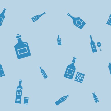 Şişe arkaplanı - Grafik tasarımı için vektörsüz kalıpsız içki ve alkolün katı siluetleri