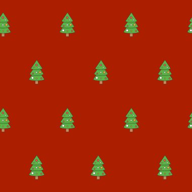 Paketleme kağıdı - Vektör grafik tasarımı için ağaç deseninin Noel 'i kusursuz deseni