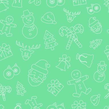 Noel tatili arka planı - Grafik tasarımı için kış dekorasyonunun vektörsüz deseni