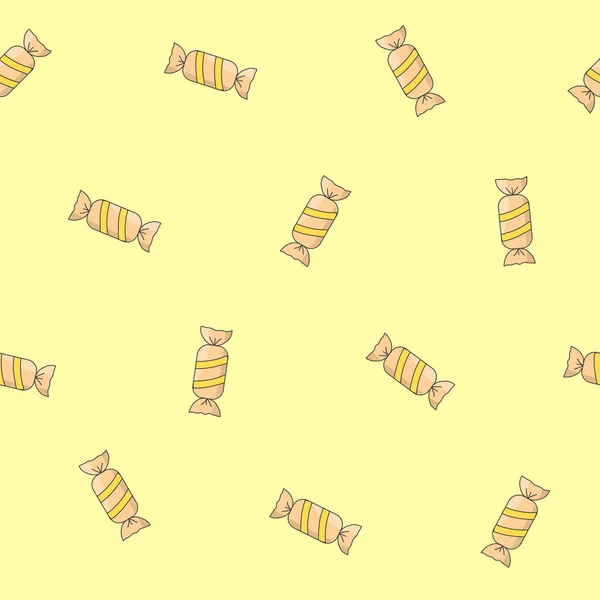Packpapier Nahtloses Muster Von Süßigkeiten Für Vektorgrafik Design — Stockvektor